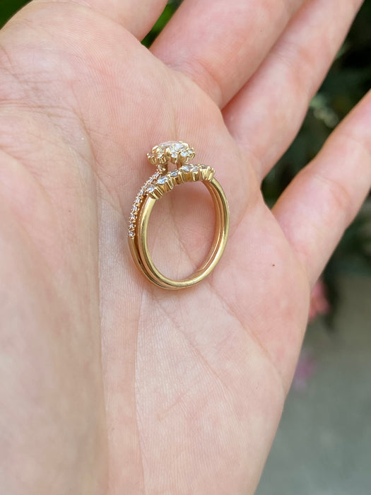 14k rose cut 1 carat Diamond ring size 6