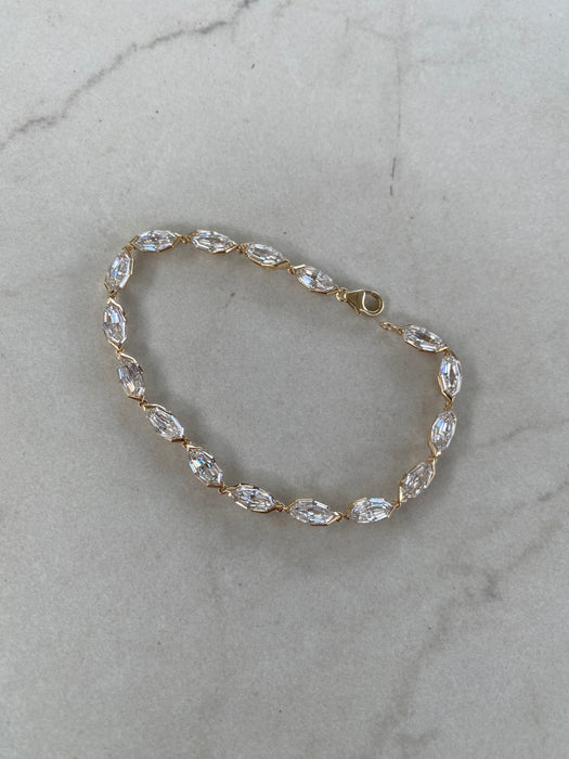14K Step-Cut Marquise Lab Diamond Bracelet — 8.3 TCW