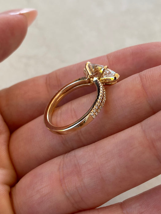 14K East-West Marquise Lab Diamond Double Band Ring — 3.24 TCW - IGI