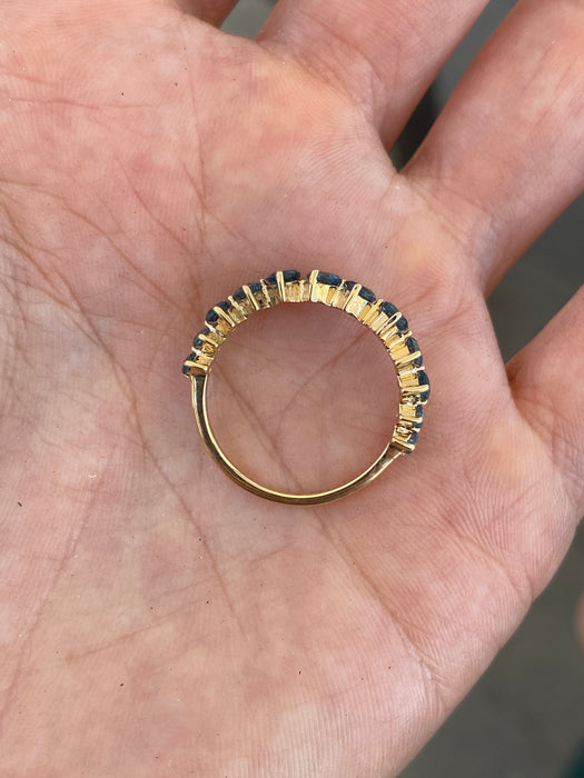 14K Gold 1.10 Carat London Blue Topaz Wavy Ring Size 6.25