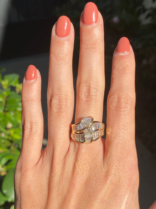 18k diamond baguette ring size 6