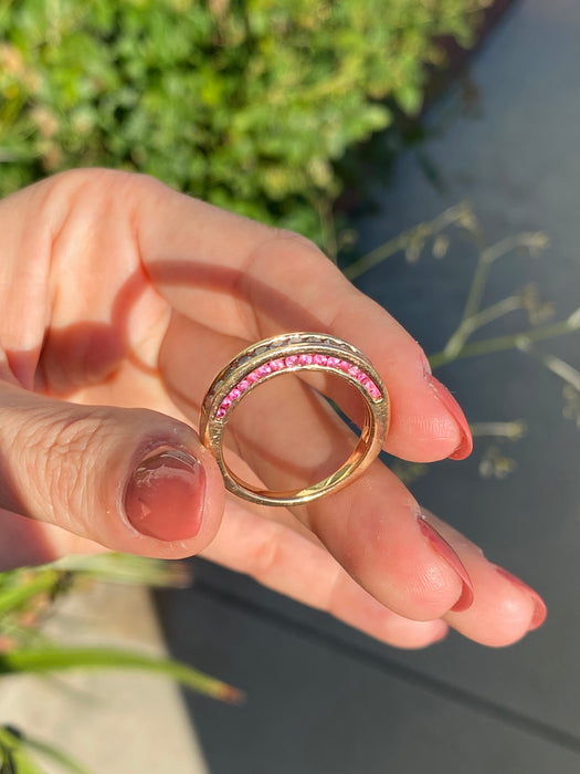 18k rose gold diamond sapphire ring size 9.25