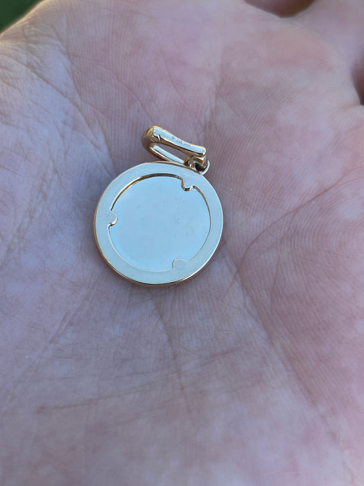 14K Gold Fluted Diamond Initial Pendant Letter J M S