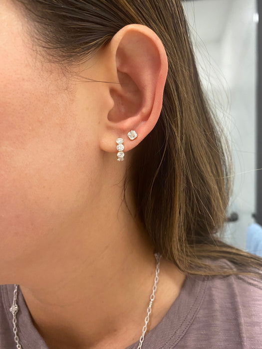 14K Lab Diamond Asscher Cut Single Flat Back Stud Earring – 0.36 CTW