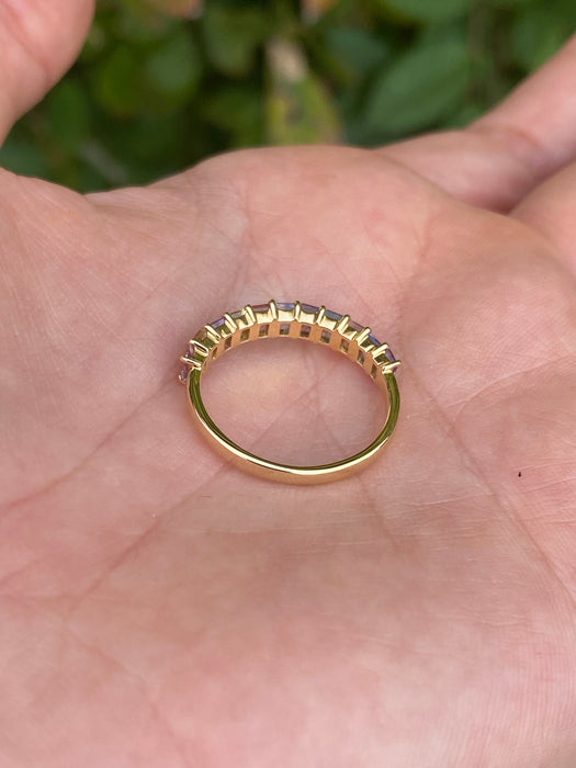 18k pastel rainbow sapphire ring size 6