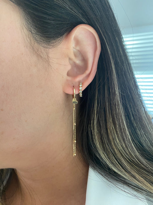 14k heart Huggie earrings