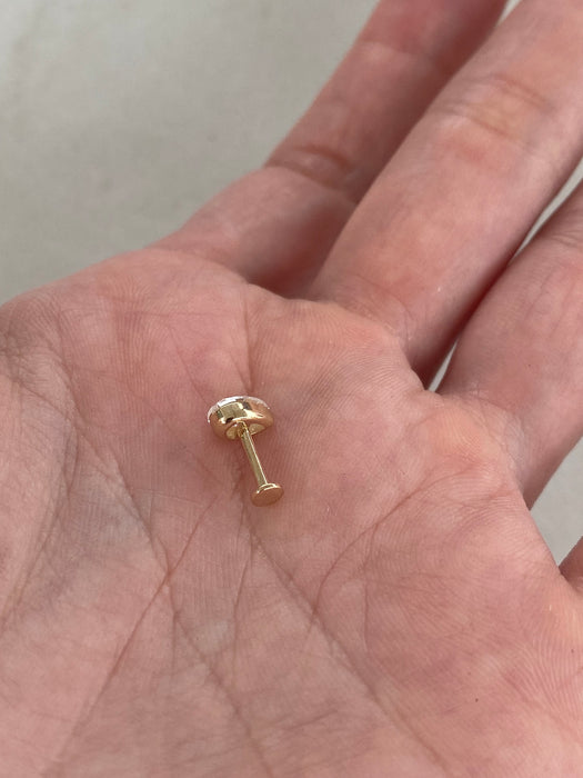 14K Gold 0.40 CT Pear Lab Diamond Flat Back Stud Earring (Single)