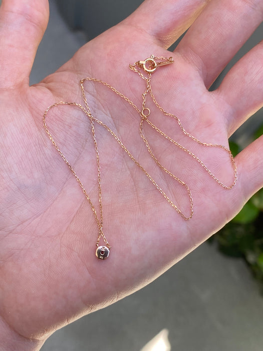 18k rose gold London blue topaz necklace