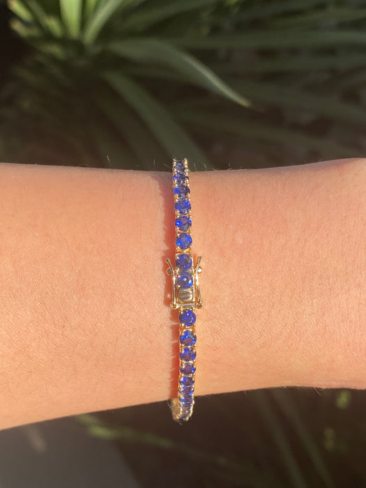 14k blue sapphire tennis bracelet