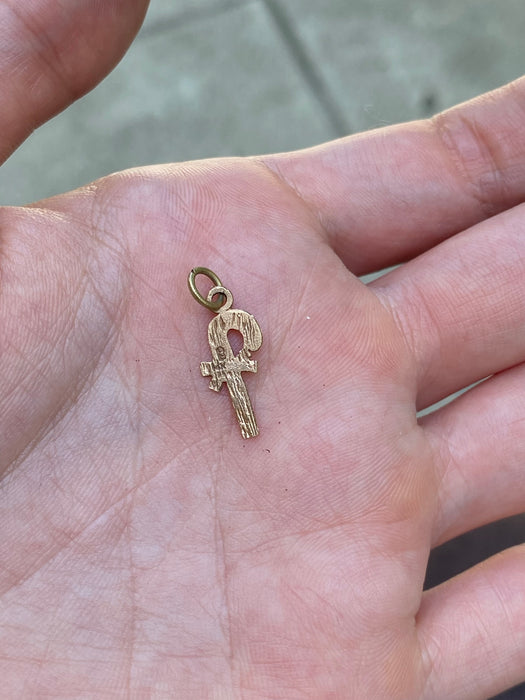14K Gold Vintage Candy Cane Charm