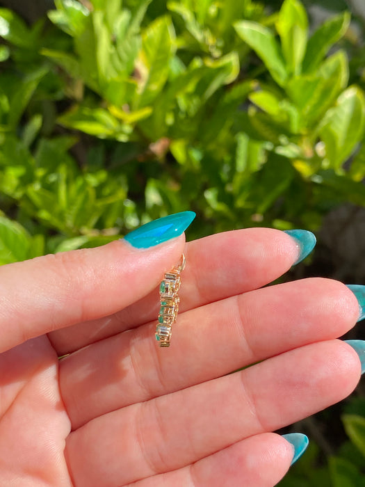 14k emerald and diamond cross pendant