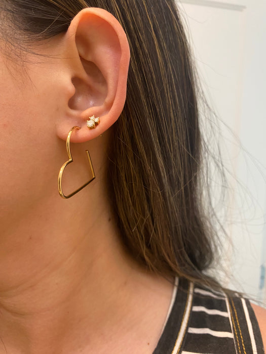 14k heart hoop earrings