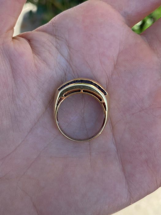 14k blue sapphire diamond ring size 6.5