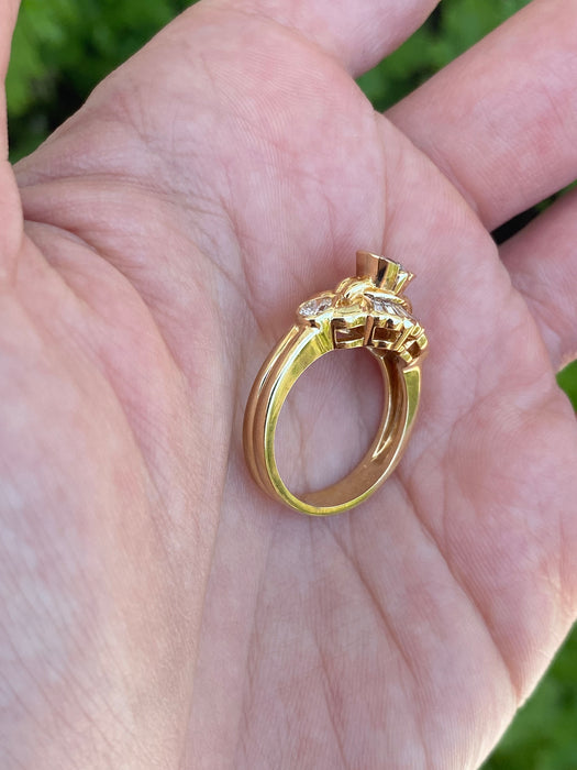 Vintage 18K Gold Multi Shape Diamond Ring – 0.83 TCW Natural Diamonds – Size 6