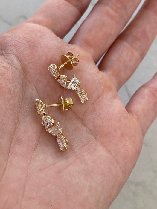 14K Lab Diamond Articulated Drop Earrings – 2.40 CTW