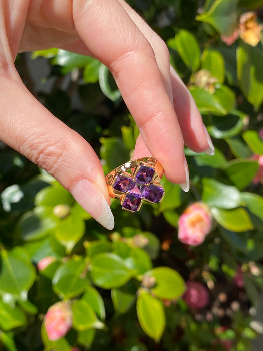 14k amethyst x ring size 7.25