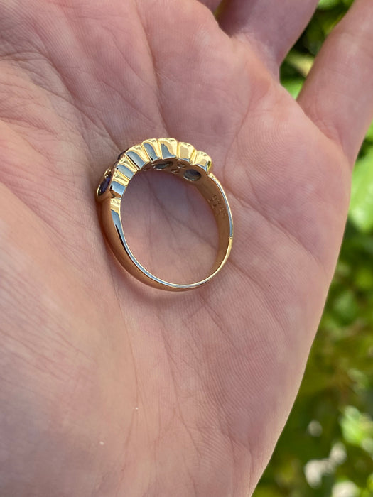 18k blue sapphire diamond ring size 9