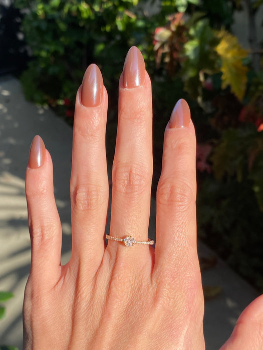 14K Rose Gold Diamond Circle Ring