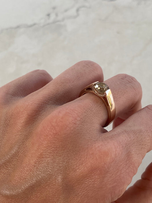 Vintage 18K Rose Gold Champagne Diamond Ring – 1.31 TCW