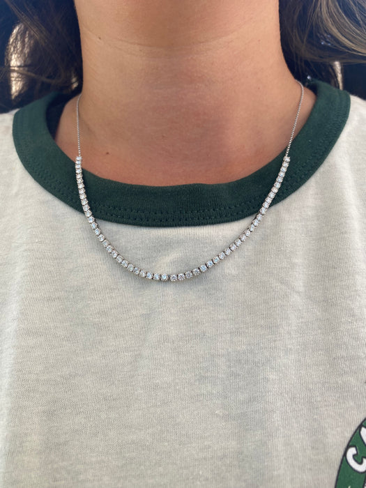 14K White Gold 4.1 CTW Natural Diamond Necklace