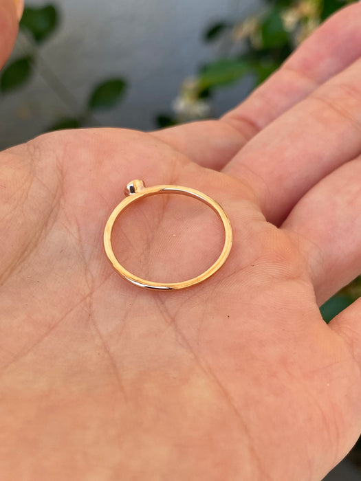 14K Rose Gold Bezel Set Lab Diamond Ring