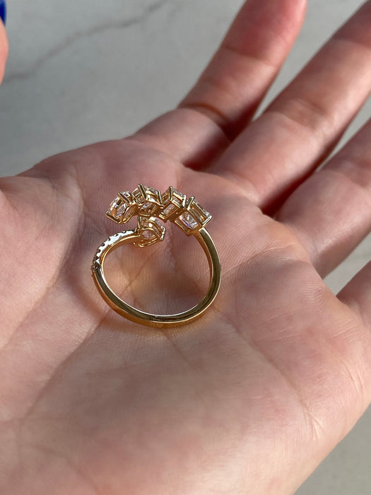14K Multi-Stone Lab Diamond Bypass Ring