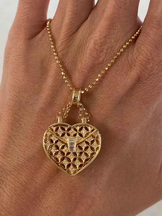 Vintage 18K Gold Natural Diamond Purse Articulating Charm