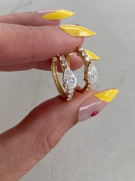 14K Gold Lab Diamond Hoop Earrings – 1.60 CTW