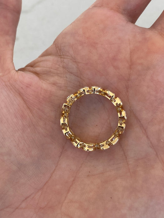 14K Gold 3 Carat Bezel Set Multi-Shape Lab Diamond Eternity Ring