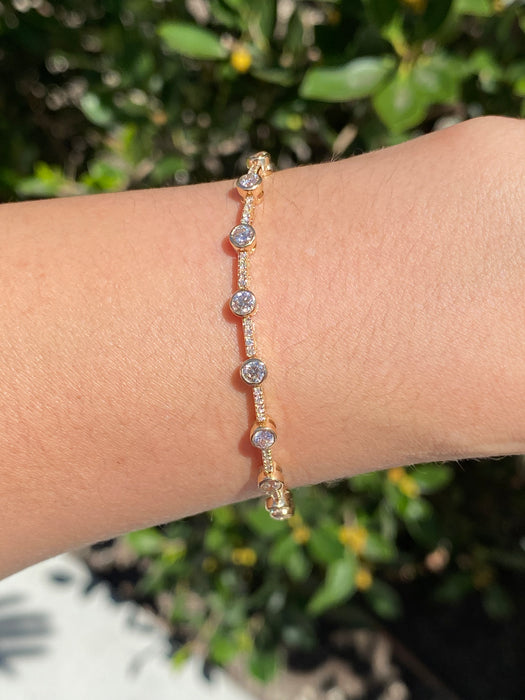 14K Yellow Gold Diamond Tennis Bracelet – 2.63 TCW Bezel & Prong Set Diamonds