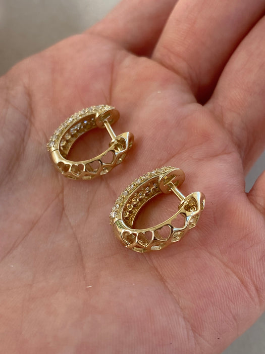 14K Gold Natural Diamond Hoop Earrings – 1.20 TCW