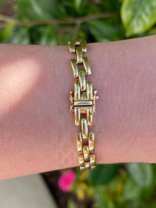 18k panther link bracelet