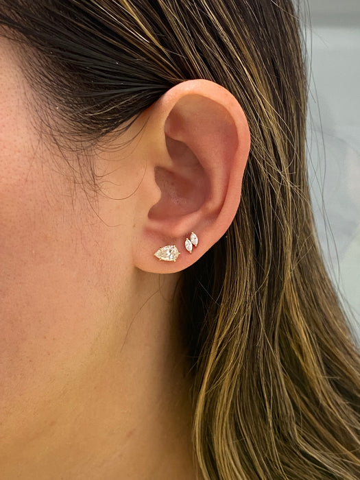 14K Marquise Lab Diamond Stud Earrings – 0.32 CTW
