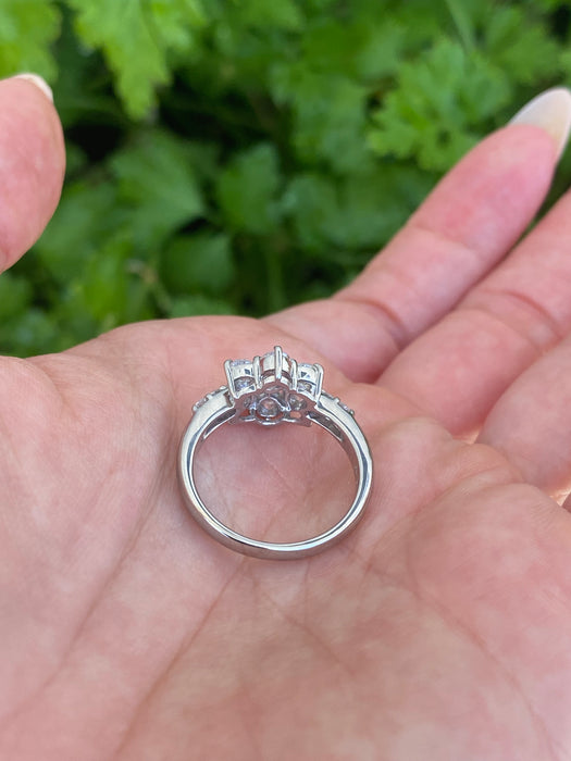 Vintage Platinum 900 Diamond Flower Ring – 1.00 TCW Natural Diamonds – Size 5.75
