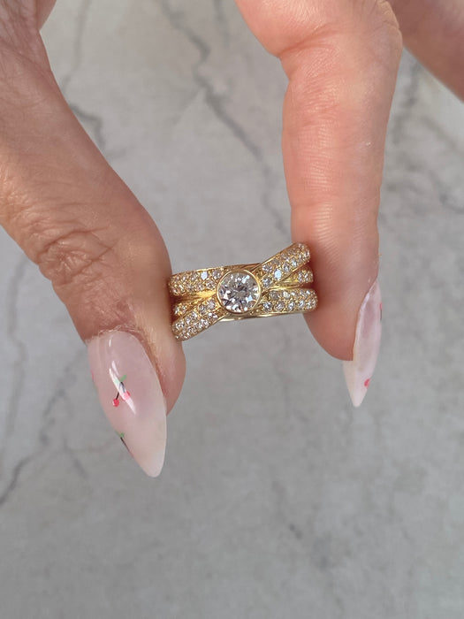 Vintage 18K Gold Diamond Ring – 1.15 TCW Natural Diamonds
