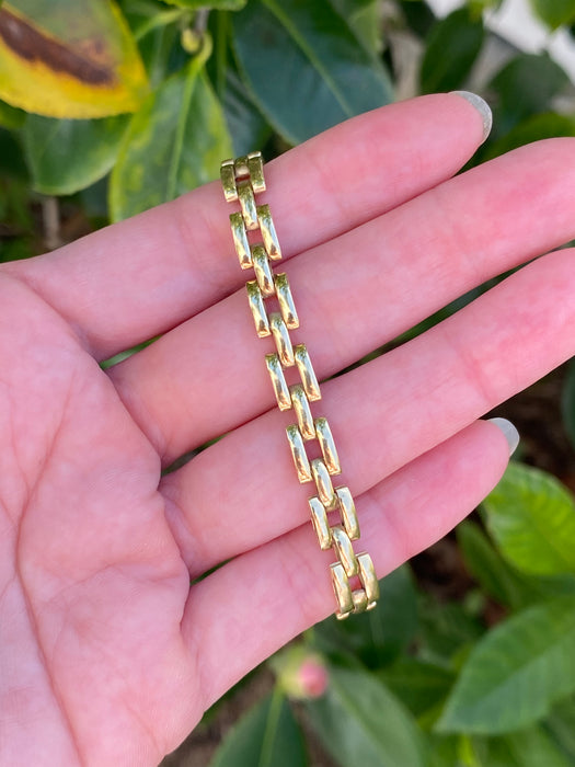 18k panther link bracelet