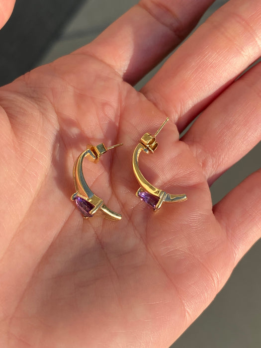 14k trillion amethyst earrings