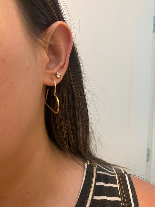 14k heart hoop earrings