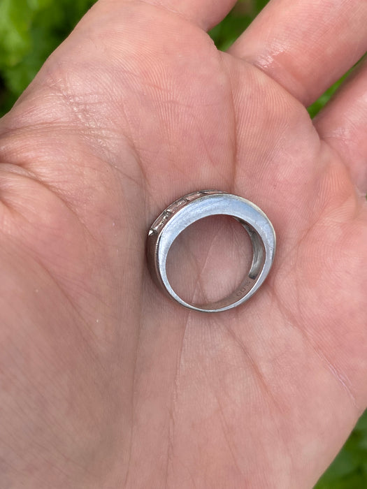 Vintage Platinum 900 Step Cut Diamond Ring