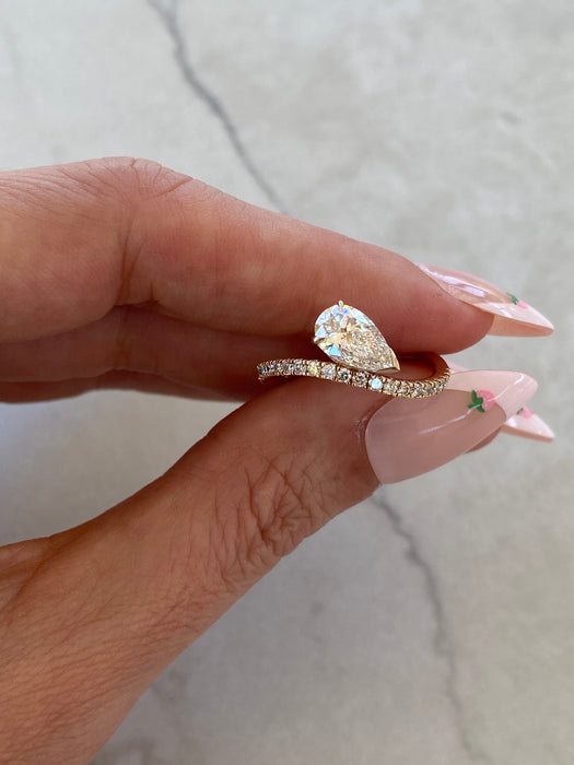 14K Wavy Pear Lab Diamond Ring — 1.27 TCW