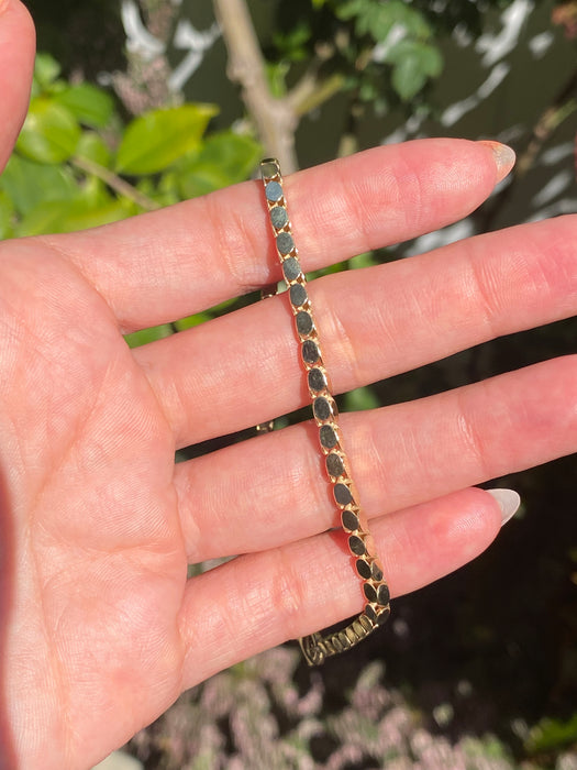 14k barrel oval bracelet 8.75”