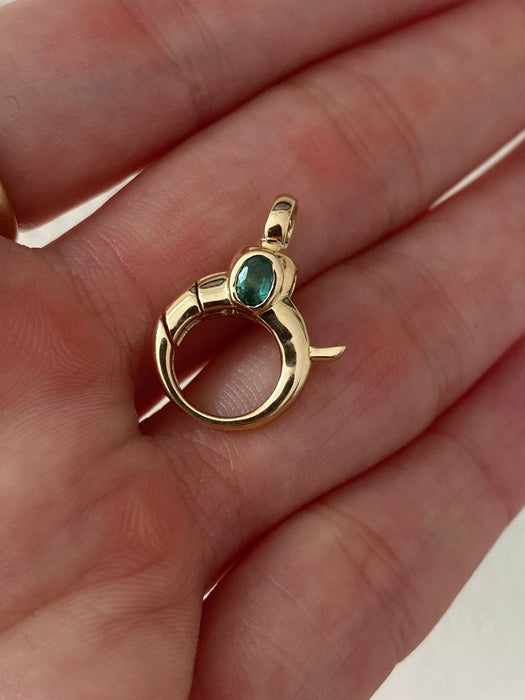14K Double-Sided Emerald Lobster Clasp