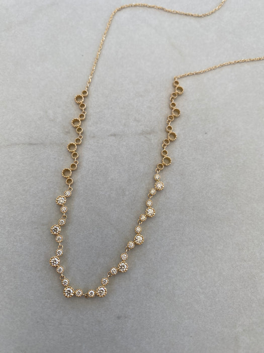 Vintage 18K Gold Natural Diamond Adjustable Necklace – 0.48 TCW
