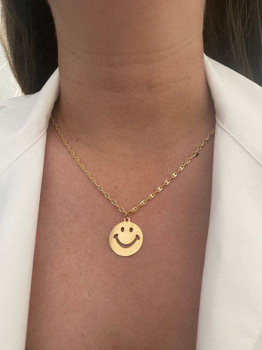 Custom 14k smiley face charm pendant