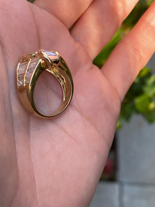 18k diamond baguette ring size 6