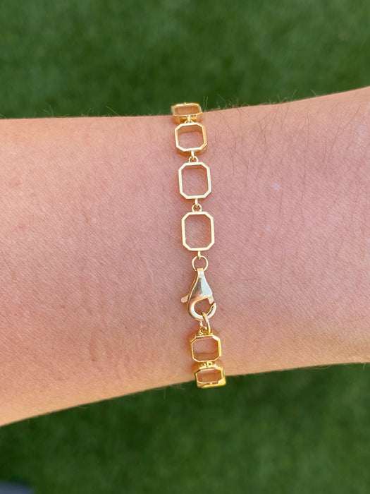 18K Pink Sapphire Emerald Cut Bracelet – 3.25 TCW