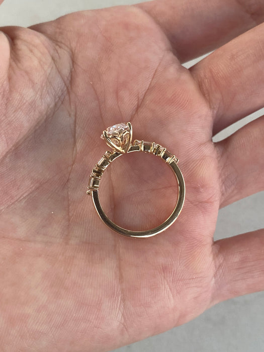 14K 2.83 TCW Oval Lab Diamond Ring
