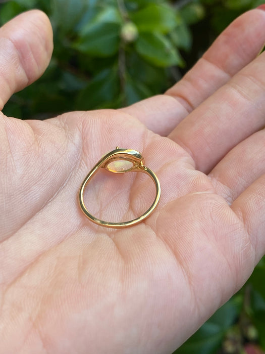 18k opal diamond ring size 7.75