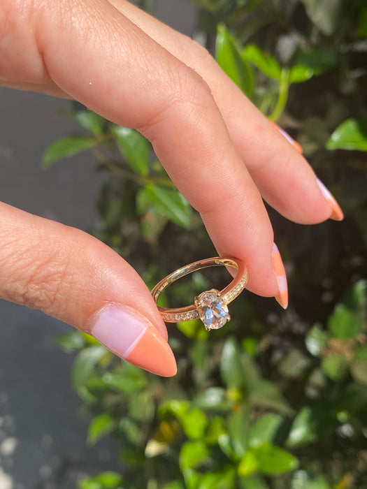 14k morganite diamond ring size 6.25