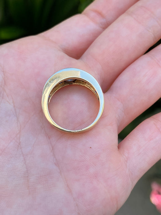 14k blue sapphire diamond ring size 7